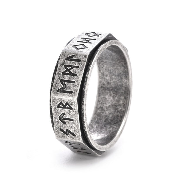 Viking Stainless Steel Rotataing Anti Anxiety Ring