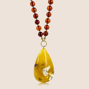 Amber Necklace Gold-Plated Silver 925 Dance of Light