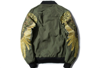 Wing Embroidery Baseball Uniform Jacket