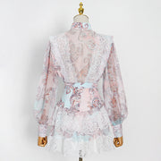 Chic Printed Skirt Suit