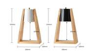 Dimensions of Japanese-style wood melting candle night light with black and white shade options, measuring 310mm in height.