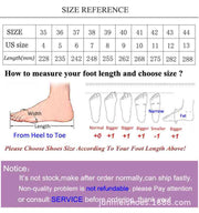 Size chart for pole dance high heels with foot measurement guide