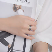 Hand wearing adjustable vintage zodiac ring