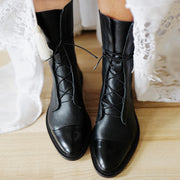 Genuine Leather Lace Up Boots