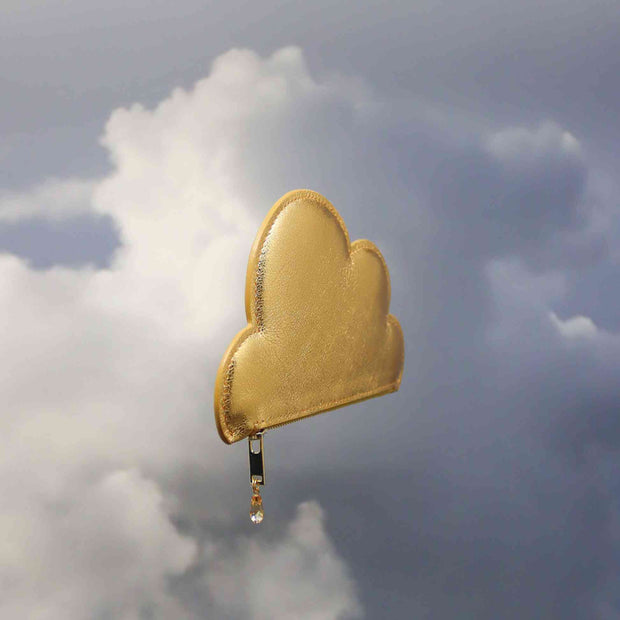 Leather Cloud Purse - Gold