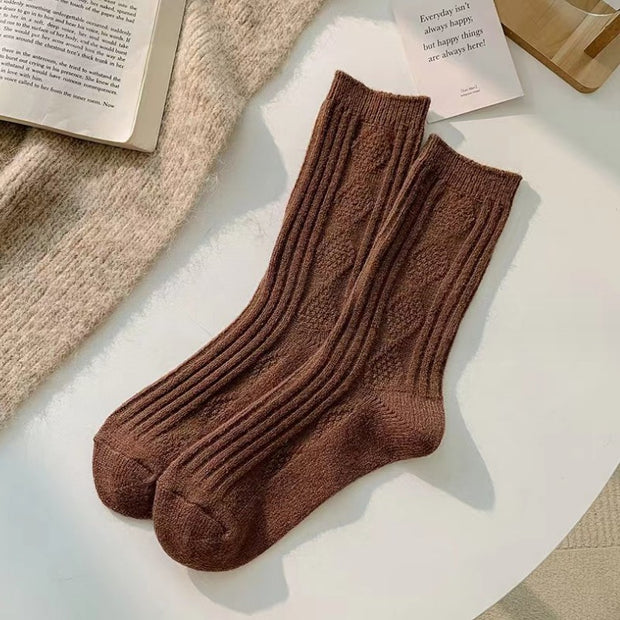 Women's Fashion Rhombus Wool Socks