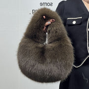 Rich brown fur bag accessory