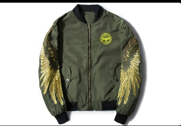 Wing Embroidery Baseball Uniform Jacket