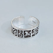 Vintage silver zodiac ring with intricate designs