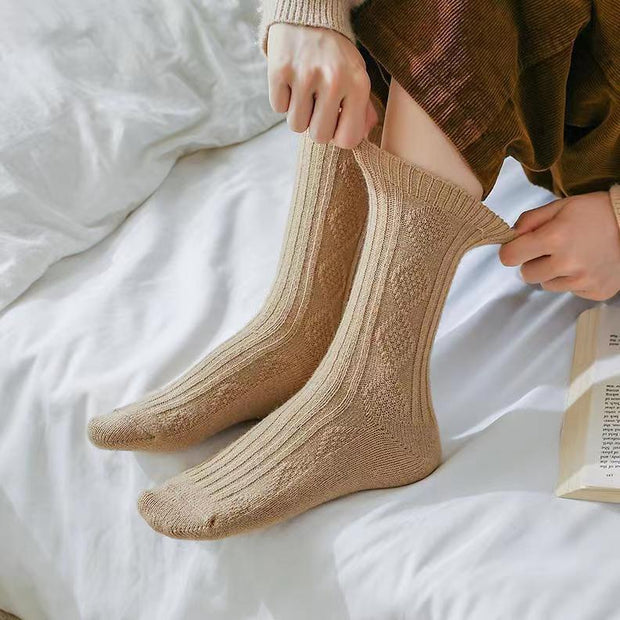 Women's Fashion Rhombus Wool Socks