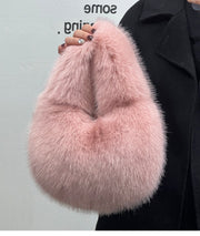 Trendy pink fur bag accessory