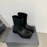 Square Toe Thick Sole Rain Boots