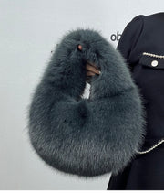 Dark green fur bag accessory