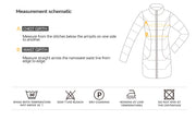 Measurement guide for puffer jacket sizing