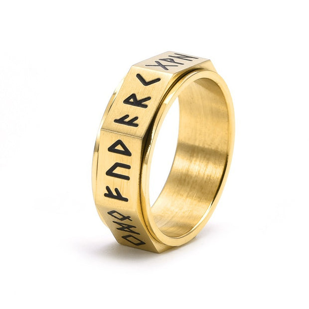 Viking Stainless Steel Rotataing Anti Anxiety Ring
