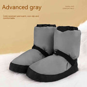 Advanced gray warm ballet dance shoes, non-slip and cozy