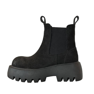 Black chunky sole Chelsea boot side view