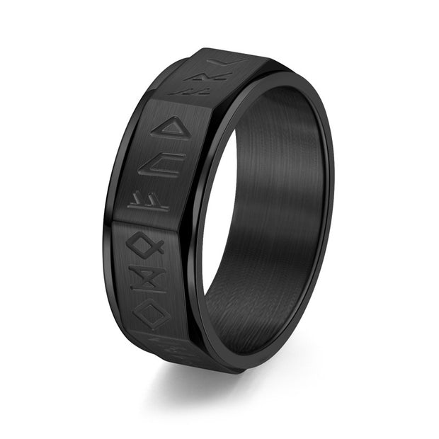 Viking Stainless Steel Rotataing Anti Anxiety Ring