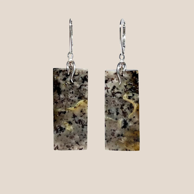 Amber Earrings Grey Letters - Jo-Bolt-Store