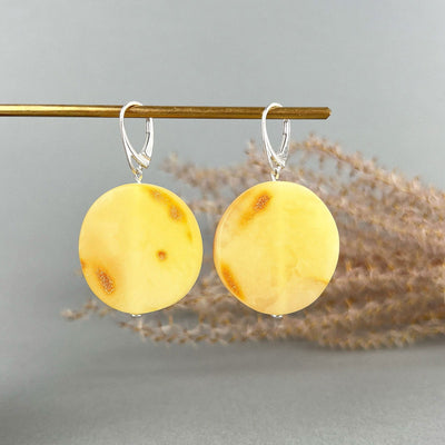 Amber Earrings Yellow Moon - Jo-Bolt-Store