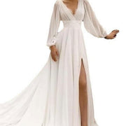 Backless Wedding Dress With High Split, Plus Size - Jo-Bolt-Store