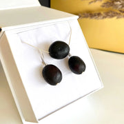 Black Amber Jewelry Set Black Beans - Jo-Bolt-Store