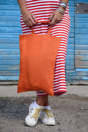 Bright Orange Linen Tote Bag - Jo-Bolt-Store