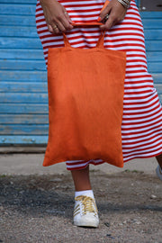 Bright Orange Linen Tote Bag - Jo-Bolt-Store