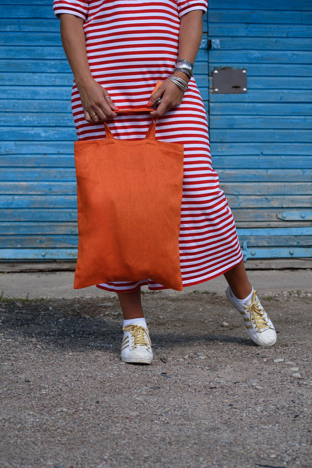 Bright Orange Linen Tote Bag - Jo-Bolt-Store