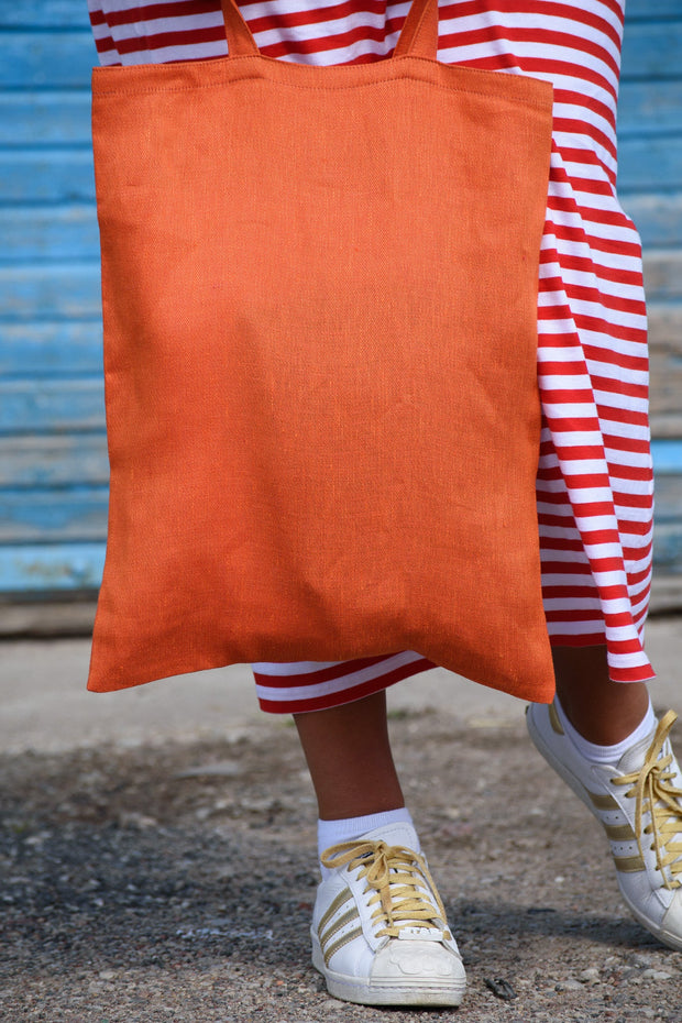 Bright Orange Linen Tote Bag - Jo-Bolt-Store