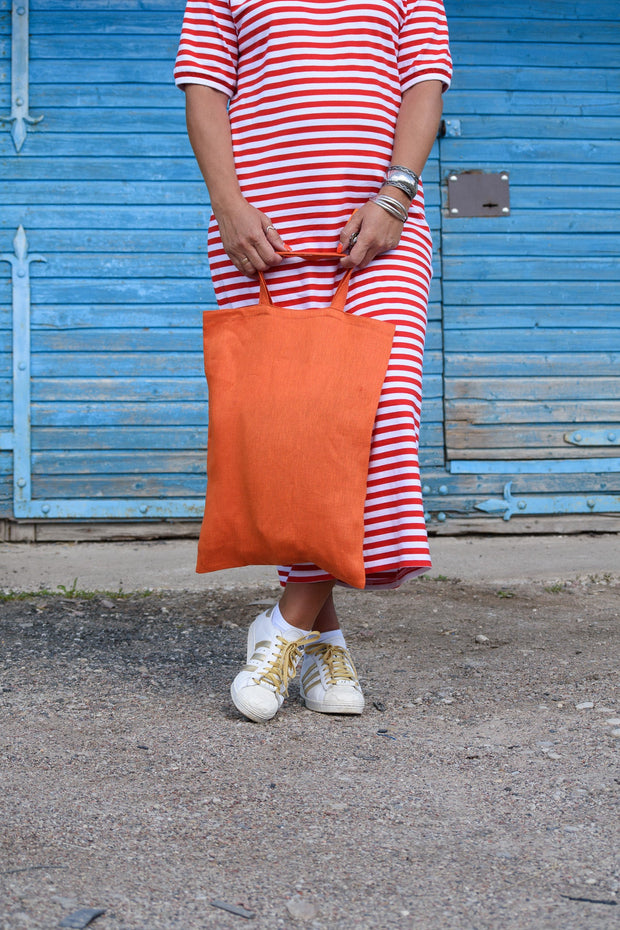 Bright Orange Linen Tote Bag - Jo-Bolt-Store