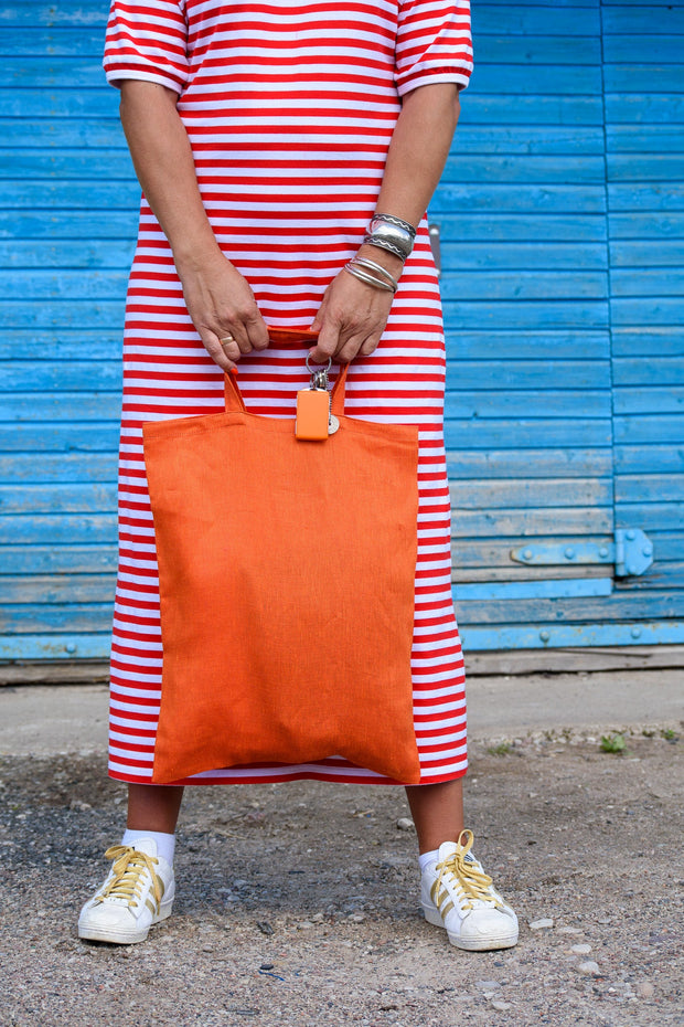 Bright Orange Linen Tote Bag - Jo-Bolt-Store