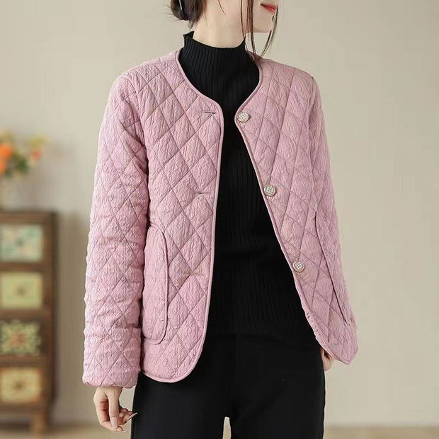 Classic Style Diamond Lattice Cotton Coat Jacket - Jo-Bolt-Store
