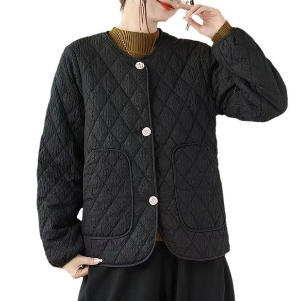 Classic Style Diamond Lattice Cotton Coat Jacket - Jo-Bolt-Store
