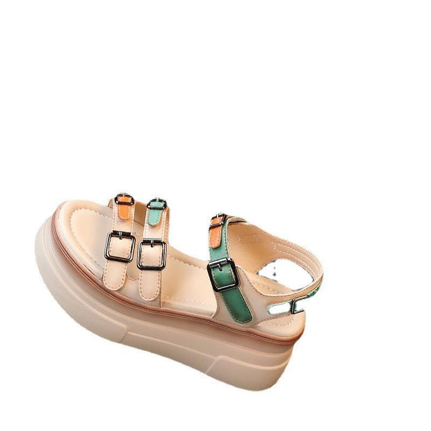 Colorful Color Matching Trendy Women's Summer Platform Sandals - Jo-Bolt-Store