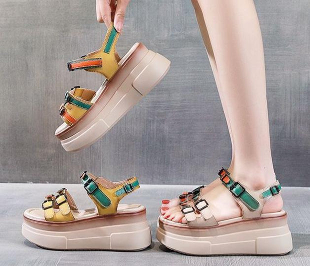 Colorful Color Matching Trendy Women's Summer Platform Sandals - Jo-Bolt-Store
