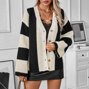 Contrast Color Striped Women's Sweater - Jo-Bolt-Store
