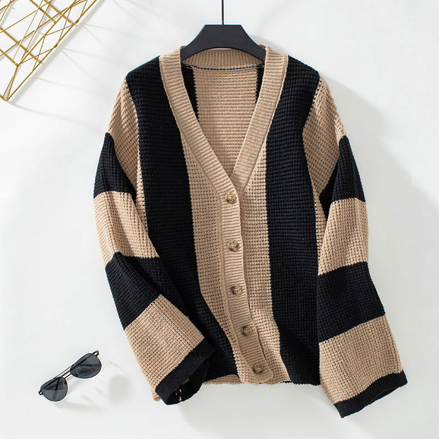 Contrast Color Striped Women's Sweater - Jo-Bolt-Store
