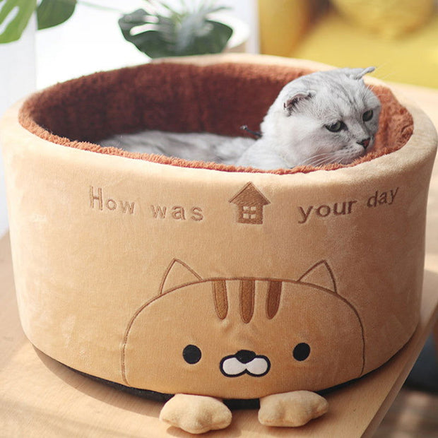 Cute Design Round Plush Creative Pet Nest - Jo-Bolt-Store