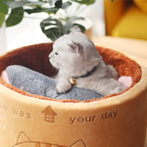 Cute Design Round Plush Creative Pet Nest - Jo-Bolt-Store