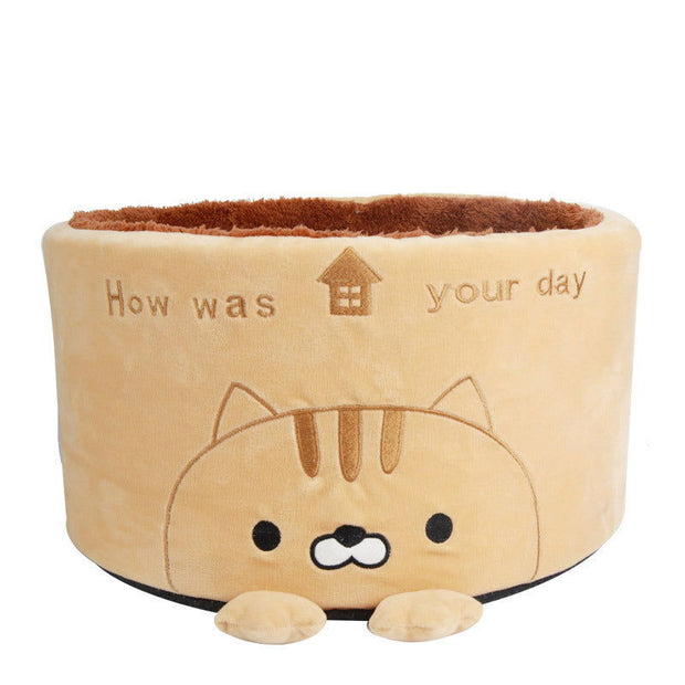 Cute Design Round Plush Creative Pet Nest - Jo-Bolt-Store