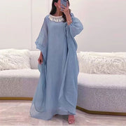 Ethnic Vintage Solid Tassel Cotton Linen Dress Women 2023 Spring O Neck Loose Long Maxi Dress Summer Lantern Sleeve Boho Dresses - Jo-Bolt-Store