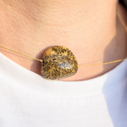 Gold-Plated String Baltic Amber Necklace Zeme - Jo-Bolt-Store