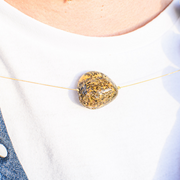 Gold-Plated String Baltic Amber Necklace Zeme - Jo-Bolt-Store