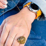 Gold-Plated String Baltic Amber Necklace Zeme - Jo-Bolt-Store