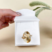 Gold Plated Silver Ring With Amber Mirage - Jo-Bolt-Store