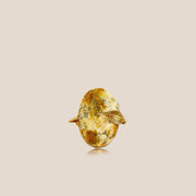 Gold Plated Silver Ring With Amber Mirage - Jo-Bolt-Store