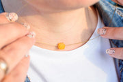 Gold Plated String Baltic Amber Necklace Ausra - Jo-Bolt-Store