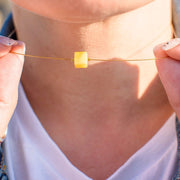 Gold Plated String Baltic Amber Necklace Saule, - Jo-Bolt-Store