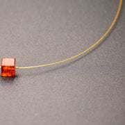 Golden Plated String Baltic Amber Necklace Menulis - Jo-Bolt-Store